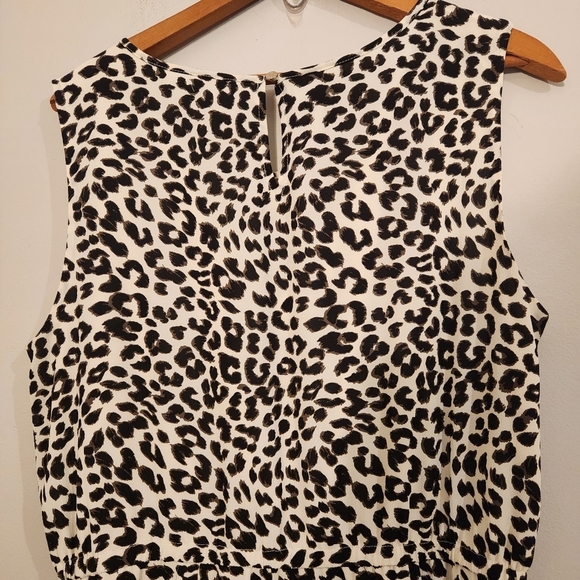 Talbots Leopard Print Midi Dress | Size 12 | Fit & Flare Elastic Waist Like New - Picture 9 of 13